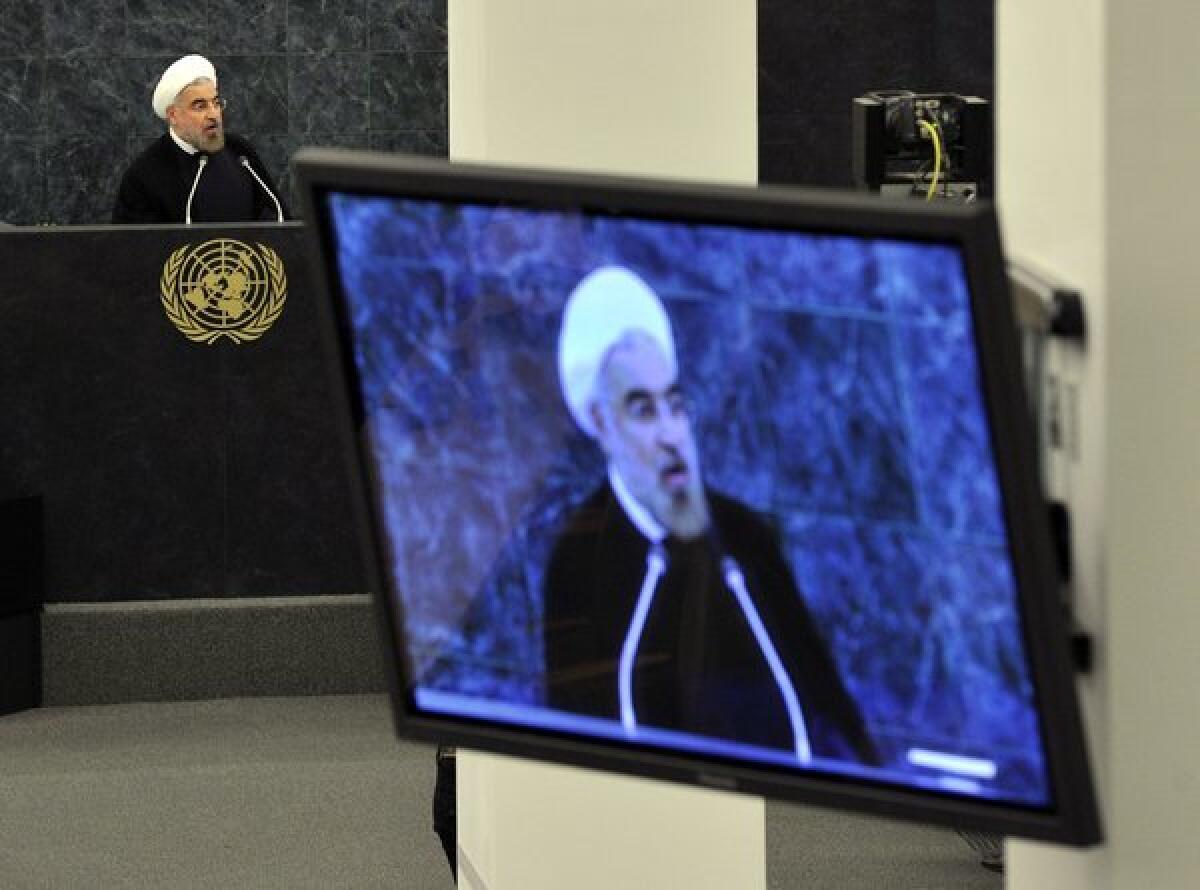Iranian President Hassan Rouhani addresses the United Nations General Assembly.