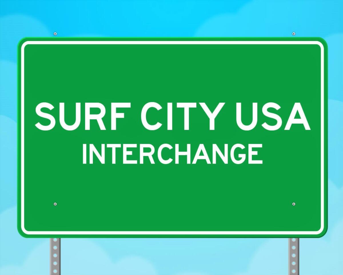 A rendering of signage proposed for the interchange between State Route 39 and the 405 Freeway in Huntington Beach.