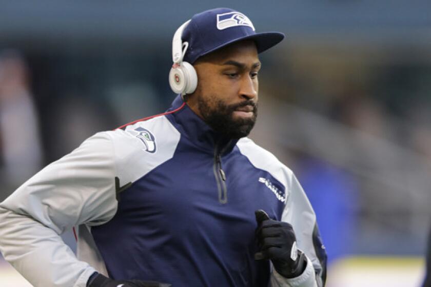 Seattle Seahawks cornerback Brandon Browner warms up before a game against the New Orleans Saints on Dec. 2. Browner was suspended in December for violating the NFL's substance abuse policy.