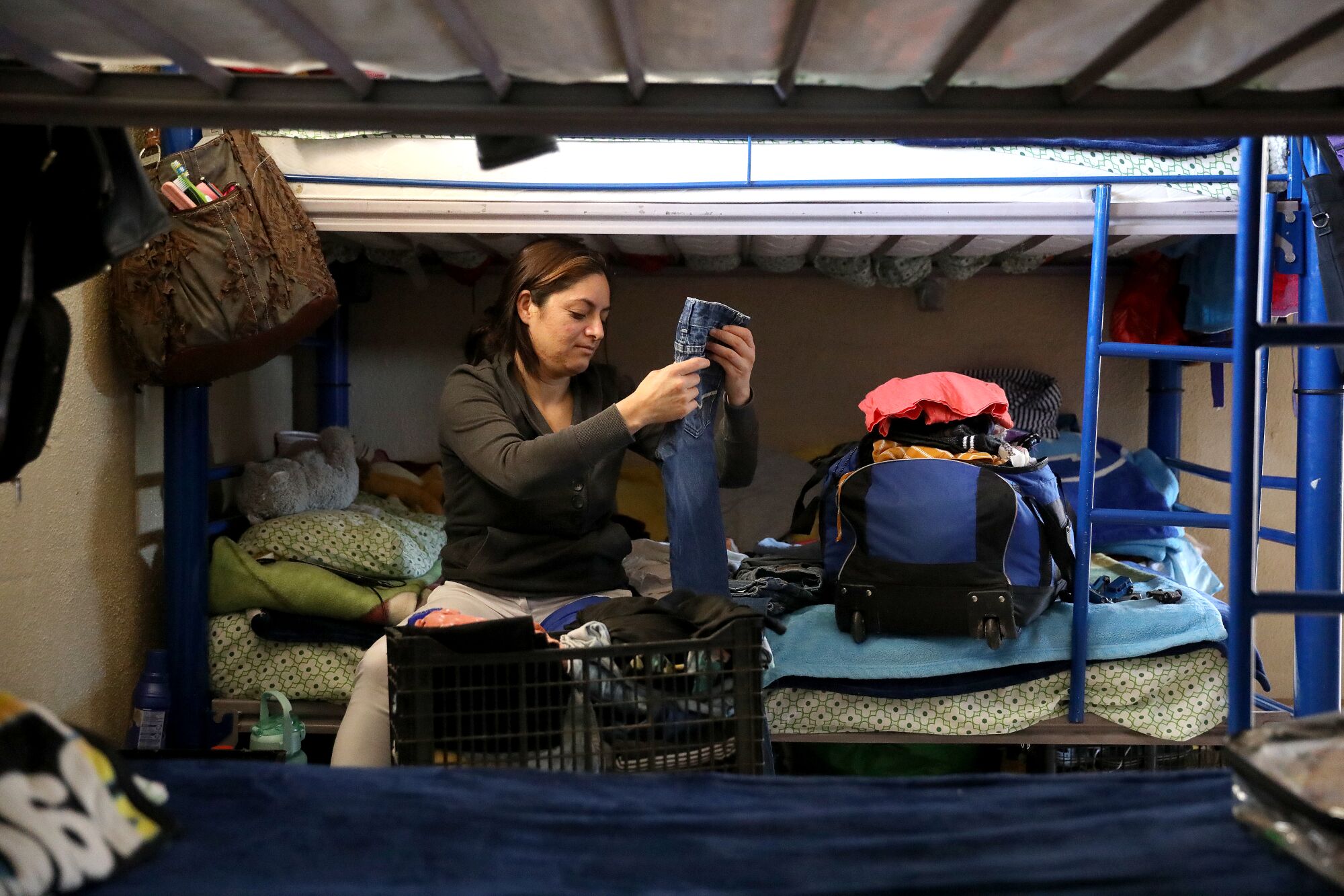 Sara Baca Mendoza, Meksika, Mexicali'deki bir barınakta sığınma bekliyor.