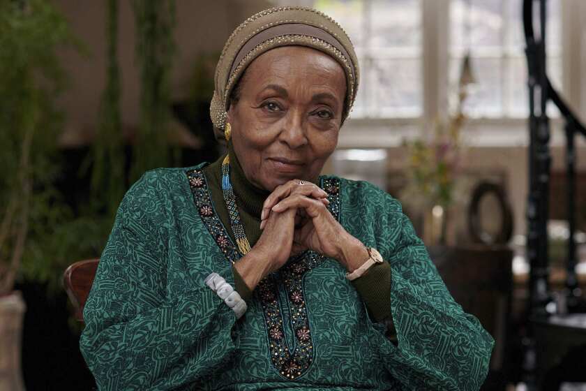 In this photo provided by the Templeton Prize in May 2023, Dr. Edna Adan Ismail sits for a portrait in London. Ismail, a nurse-midwife, hospital founder, and healthcare advocate who for decades has combatted female circumcision and strived to improve women’s health care in East Africa, was named Tuesday, May 16, 2023, as winner of the 2023 Templeton Prize, one of the world's largest annual individual awards. (Tim Cole/Templeton Prize via AP)