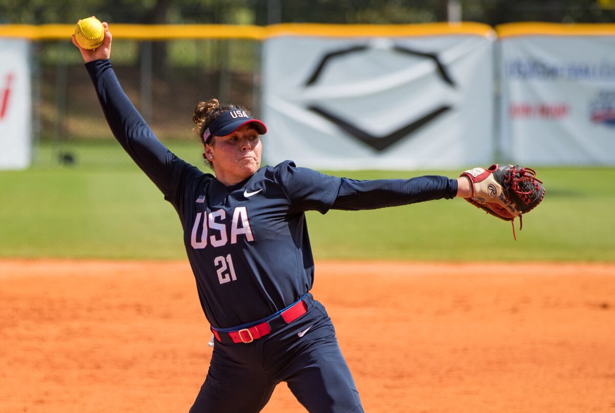 UCLA pitcher Rachel Garcia is getting ready for a trip to the Olympics with her college teammate Bubba Nickles.