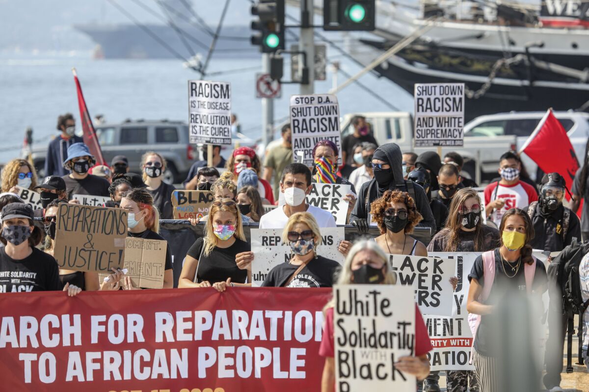 March for Reparations to African People in downtown San Diego