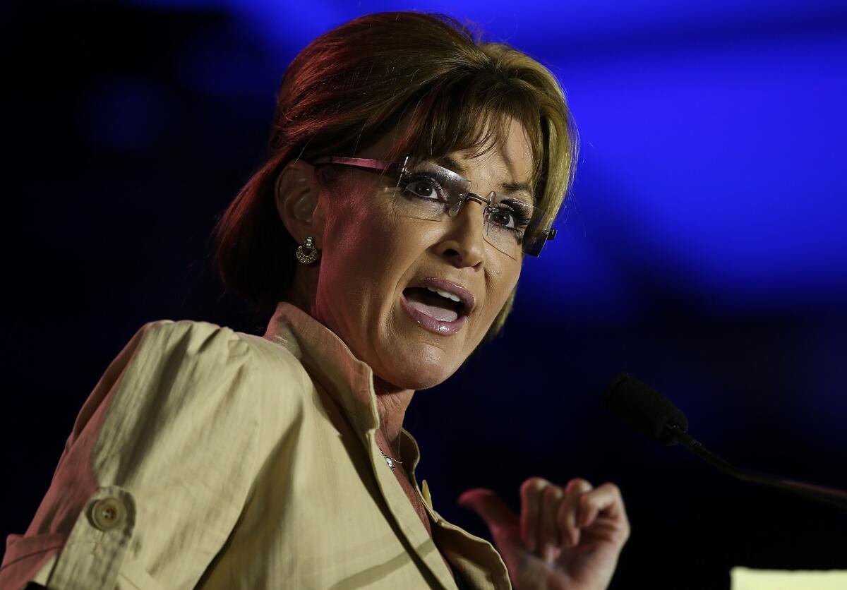 Former Alaska Gov. Sarah Palin at the Republican Leadership Conference in May.