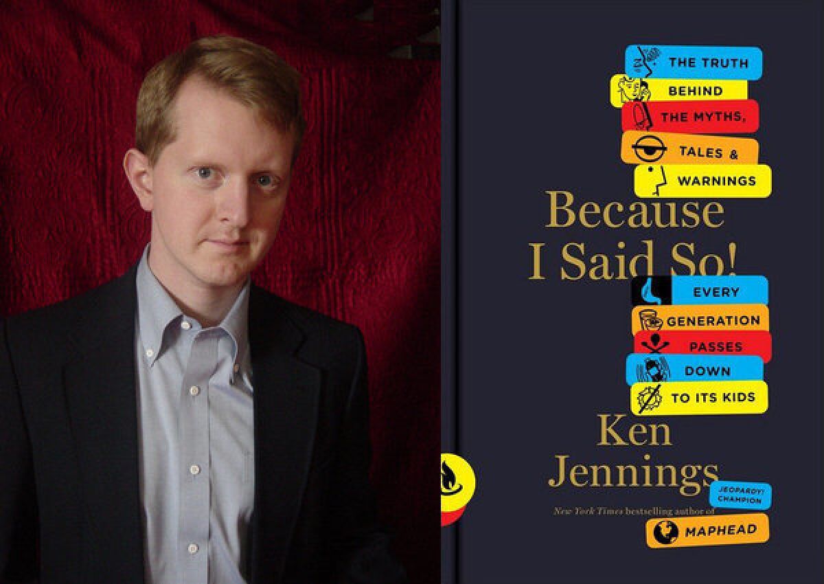 Ken Jennings with his book "Because I Said So."