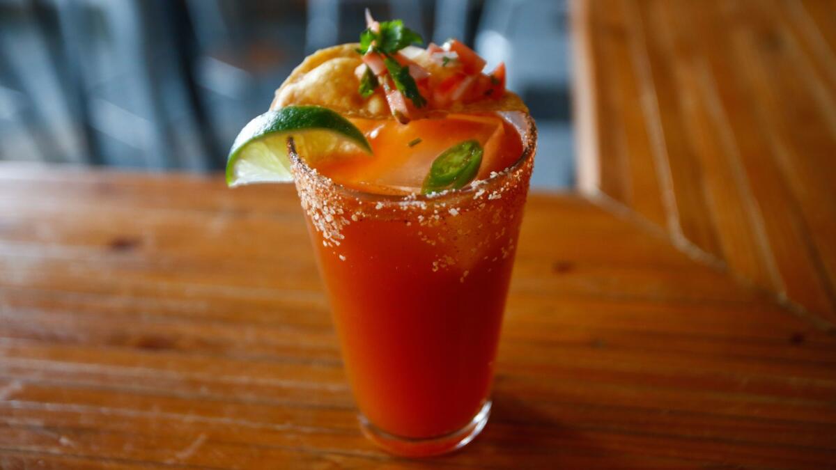 A Roja michelada at Colonia Publica in Whittier, Calif.