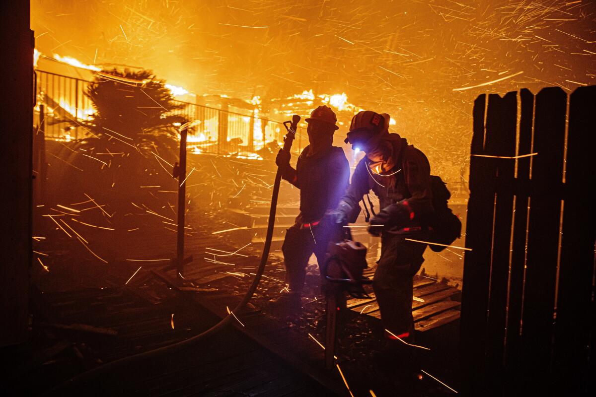 Firefighters in San Bernardino in 2019.