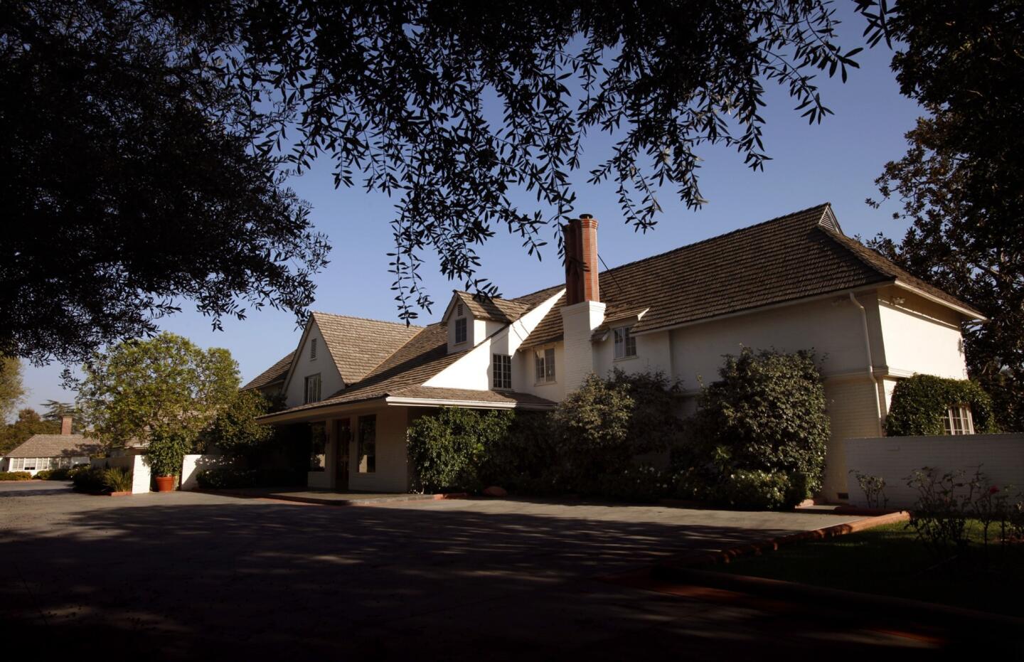 The front view of the Bob Hope estate in Toluca Lake. The house is nearly 15,000 square feet.