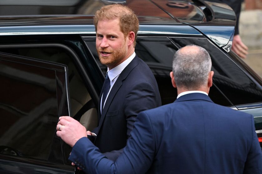 Britain's Prince Harry, Duke of Sussex leaves from the Royal Courts of Justice, Britain's High Court, in central London on March 27, 2023. - Prince Harry and pop superstar Elton John appeared at a London court Monday, delivering a high-profile jolt to a privacy claim launched by celebrities and other figures against a newspaper publisher. The publisher of the Daily Mail, Associated Newspapers (ANL), is trying to end the high court claims brought over alleged unlawful activity at its titles. (Photo by JUSTIN TALLIS / AFP) (Photo by JUSTIN TALLIS/AFP via Getty Images)
