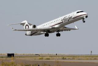 In this 2007 photo, an Horizon Airlines airliner lifts off from a runway at Denver International Airport in east Denver. Alaska Airlines and its Horizon Air affiliate are canceling dozens of flights because their computer system failed. Company spokesman Paul McElroy says the two airlines canceled 60 flights by late Saturday morning, March 26, 2011, six hours after the outage started. (AP Photo/David Zalubowski)