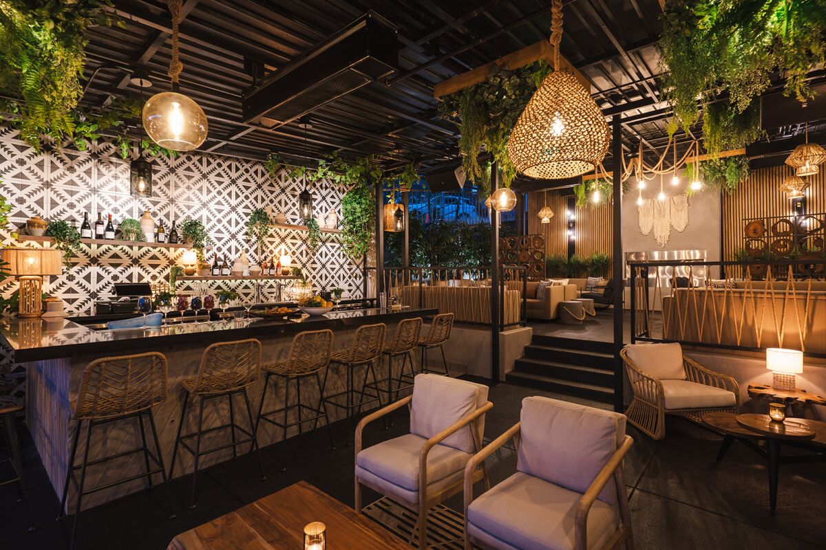 The interior at Rouge is inspired by the jungles of the Yucatan Peninsula.