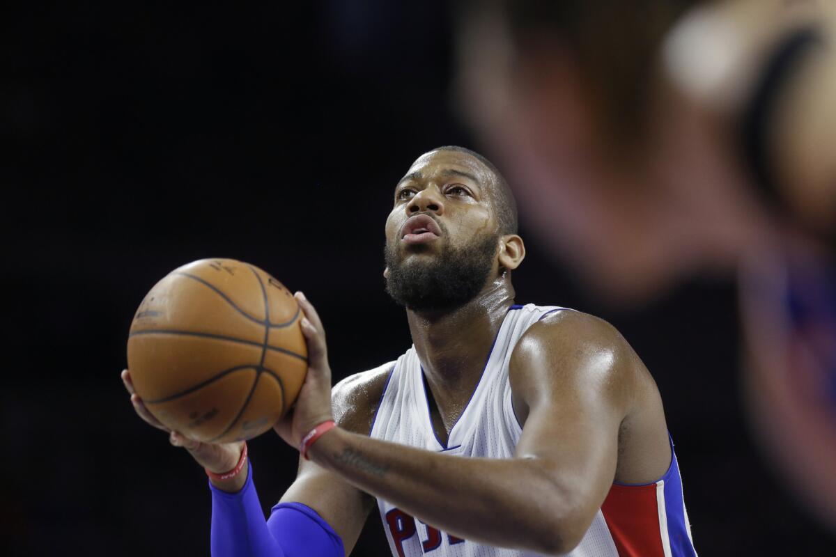 Greg Monroe averaged 15.9 points with 10.2 rebounds per game for the Detroit Pistons in 2014-15.