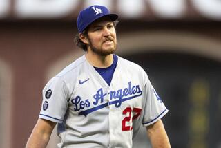 Dodgers pitcher Trevor Bauer during a game against the San Francisco Giants in May.