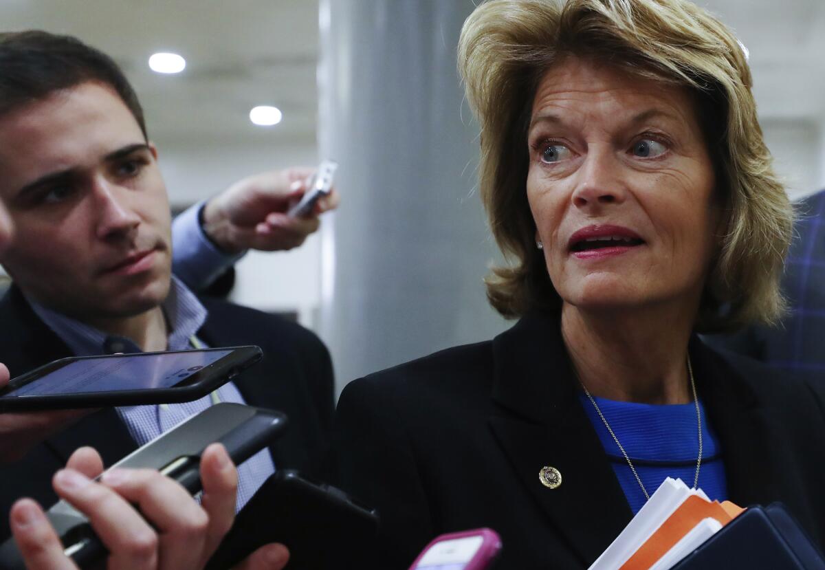  Sen. Lisa Murkowski (R-Alaska) had been seen as Democrats' last hope of mustering Republican votes to call witnesses in President Trump's impeachment trial.