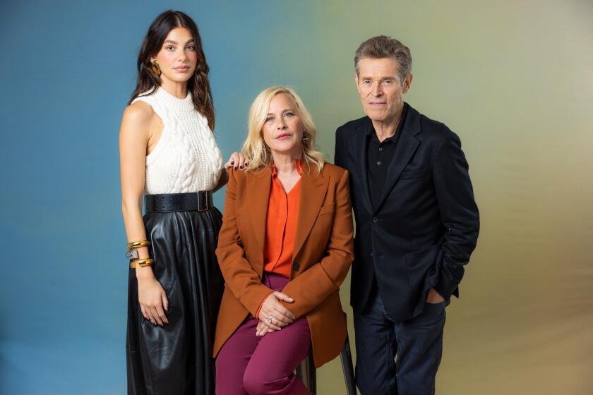 Toronto, Ont - September 08: Camila Morrone, Patricia Arquette and Willem Dafoe from the film Gonzo Girl photographed in the Los Angeles Times photo studio at RBC House, during the Toronto International Film Festival, in Toronto, Ont, Canada, Friday, Sept. 8, 2023. (Jay L. Clendenin / Los Angeles Times)