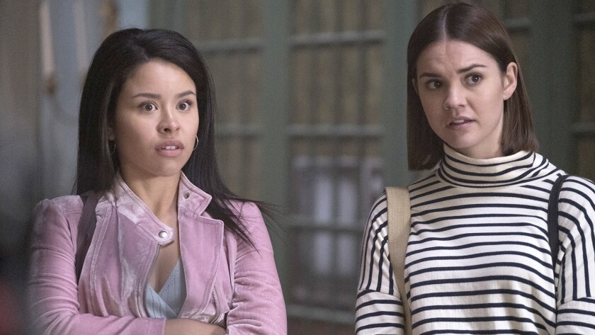 Cierra Ramirez, left, and Maia Mitchell are reunited in Freeform's "Good Trouble," a spinoff of "The Fosters."