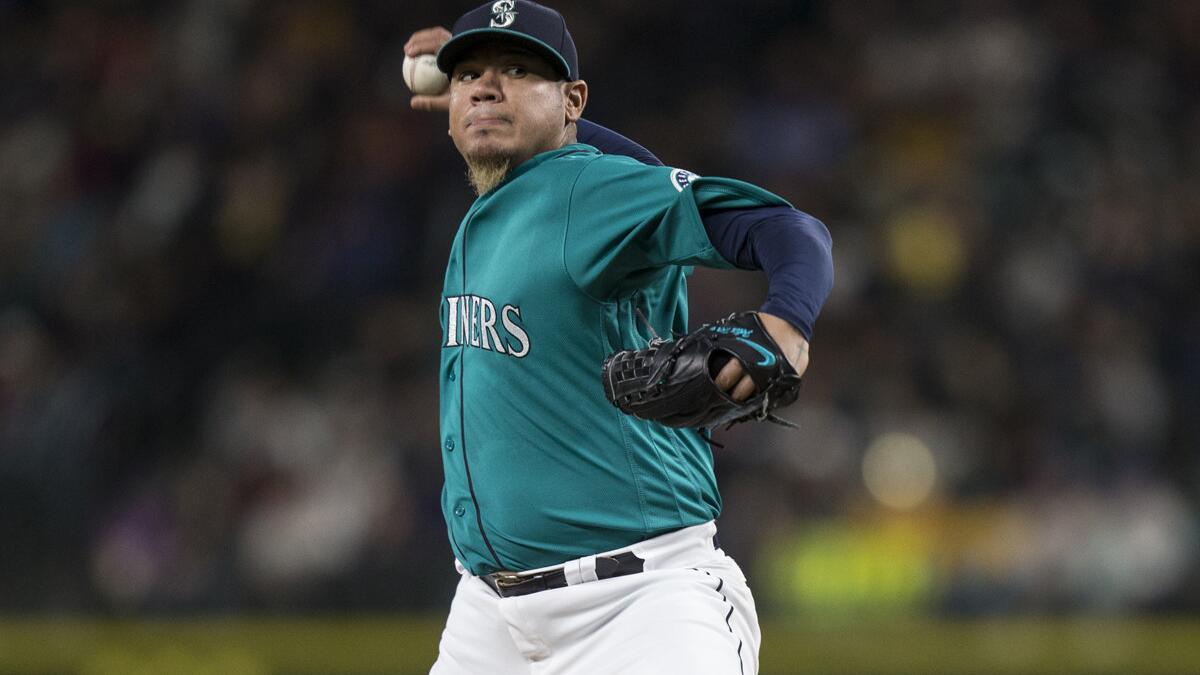 Mariners' Felix Hernandez out two weeks with contusion on his