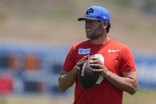 Rams quarterback Matthew Stafford was held out practice because of a tight hamstring.