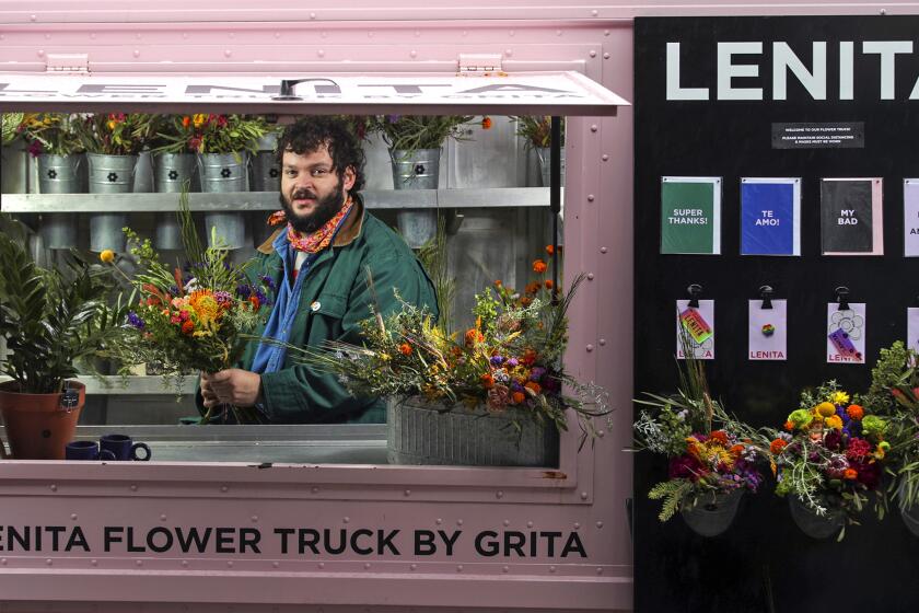 Nemuel DePaula purchased a truck on Craigslist, painted it pink, and sells flowers at weekend pop-ups.