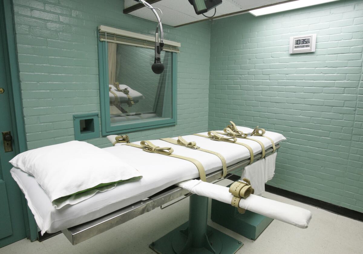 The Texas execution chamber; a judge there and in Oklahoma ruled that states can't keep secret the sources of their execution drugs.