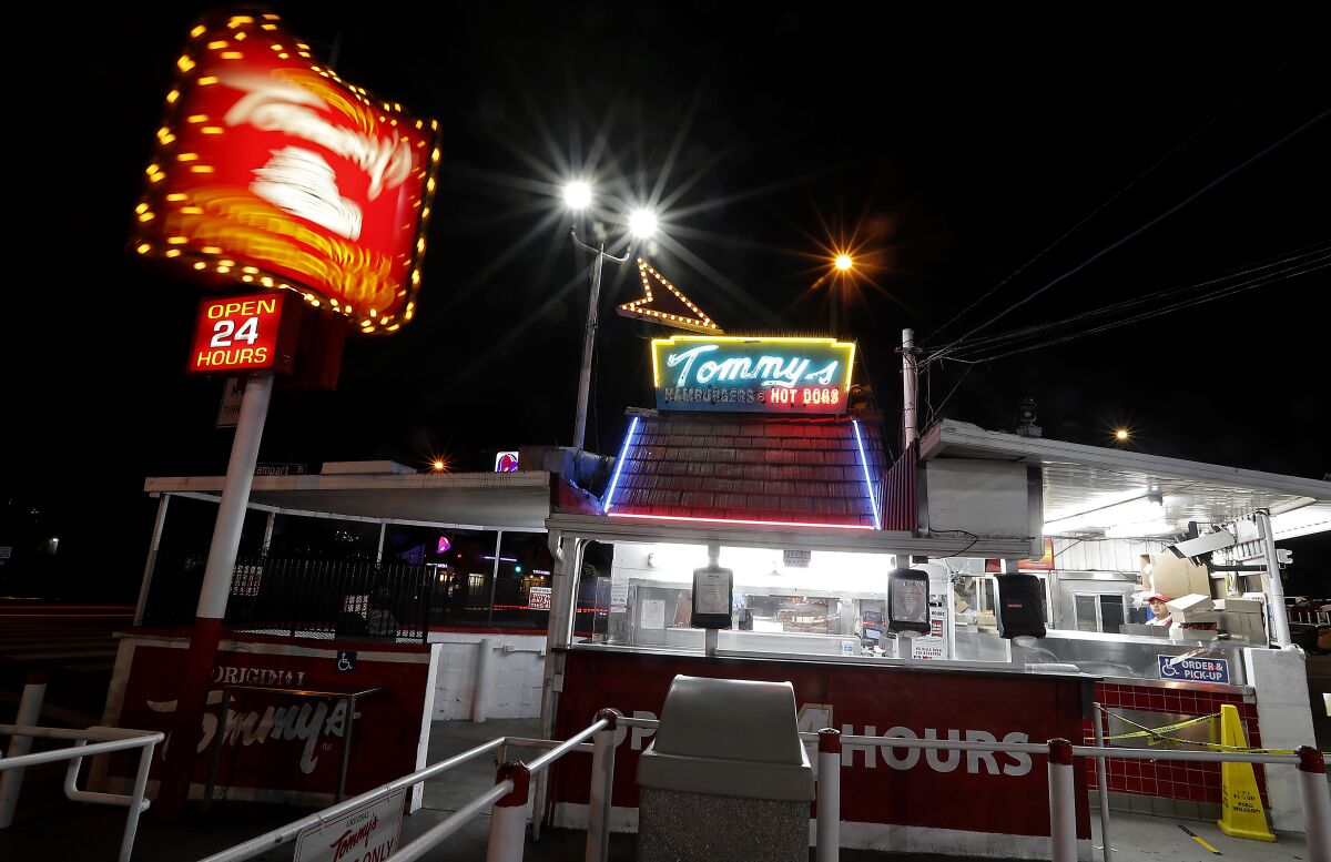 The original Tommy's hamburger stand west of downtown Los Angeles.