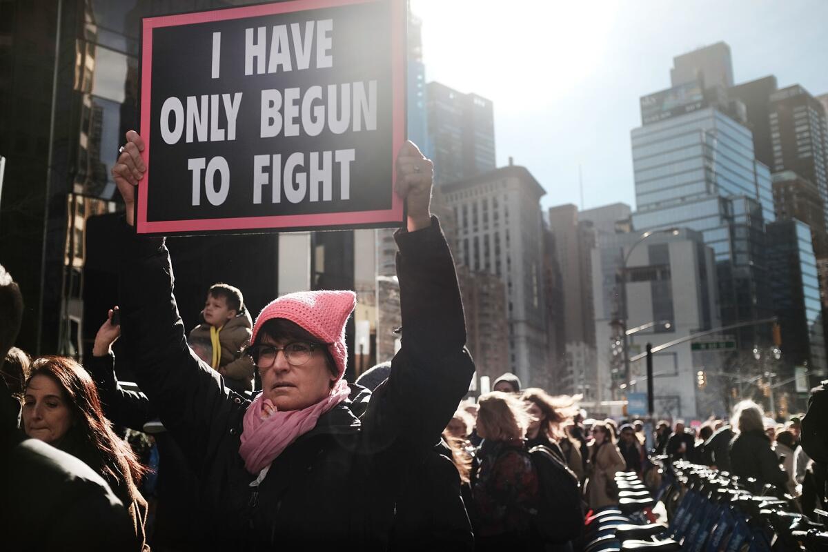 Women's March in New York in 2018
