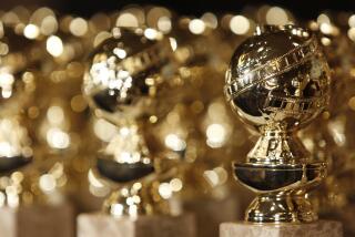 A series of golden globe statuettes