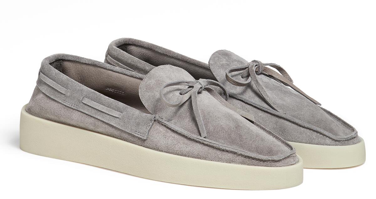 Zegna X Fear of God's gray suede loafers.