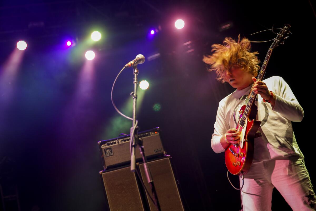 Ty Segall performs at the FYF Fest on Aug. 23, 2014. (Jay L. Clendenin / Los Angeles Times)