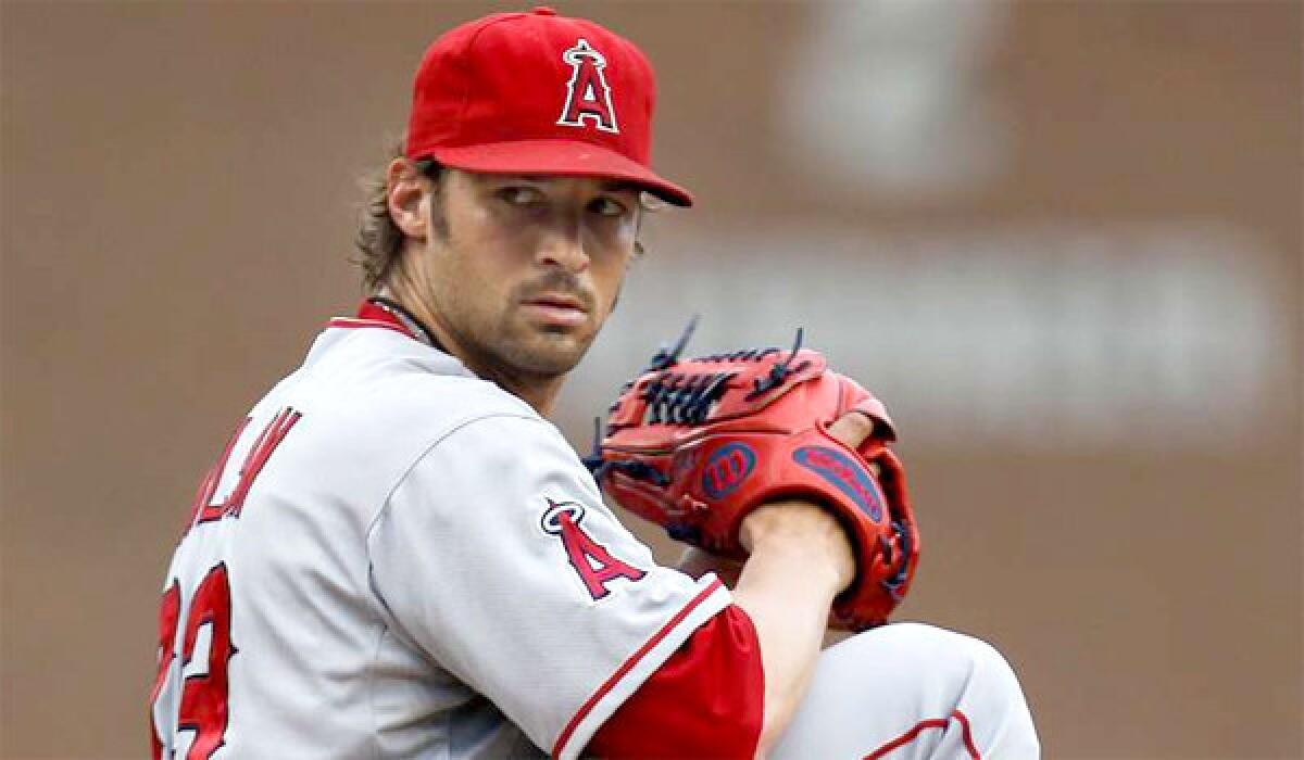 Angels left-hander C.J. Wilson finished the 2012 season with a 10-13 record with a 3.83 ERA over 202.1 innings pitched.
