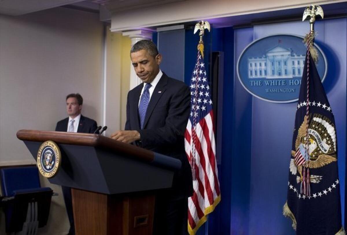 President Obama briefs reporters at the White House on 'fiscal cliff' negotiations with congressional leaders.