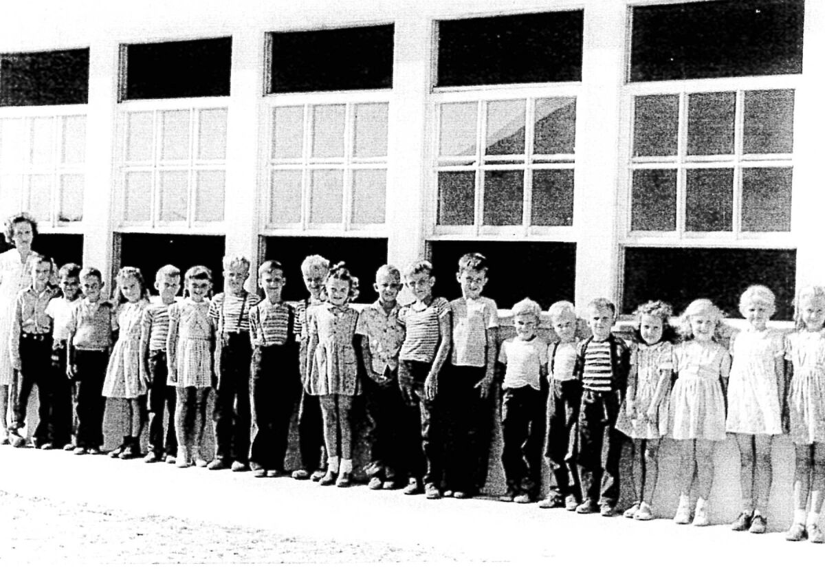 St. Paul’s Lutheran School students on the first day of classes in 1947.