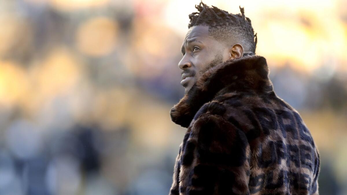 Pittsburgh receiver Antonio Brown stands on the sideline before the Steelers' game against the Cincinnati Bengals on Dec. 30.