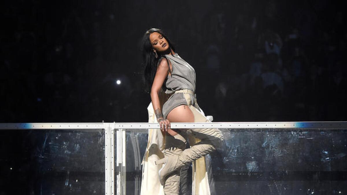 Rihanna performs at Barclays Center of Brooklyn, N.Y., in March.