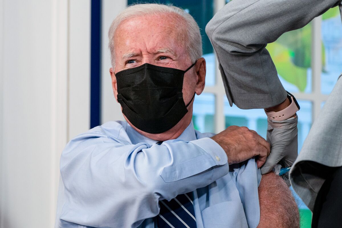 President Biden getting his booster shot against COVID-19. 