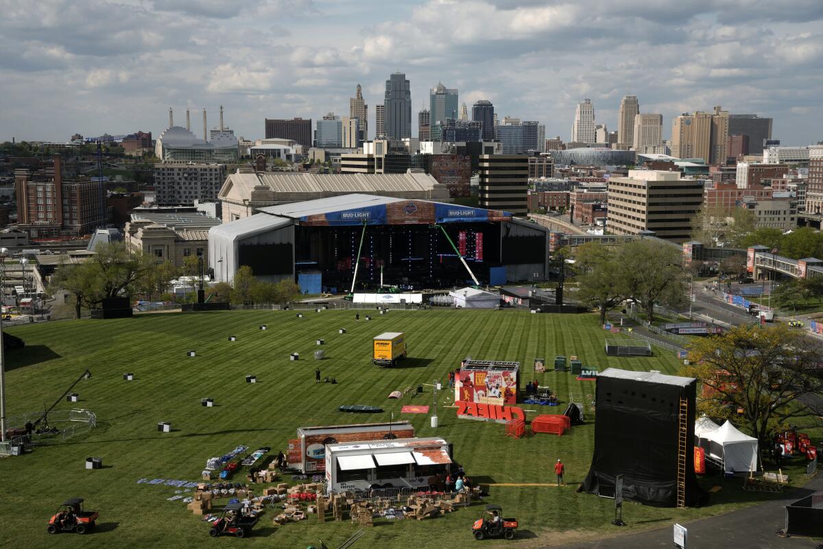 Grounds for the NFL draft in Kansas City, Mo. 