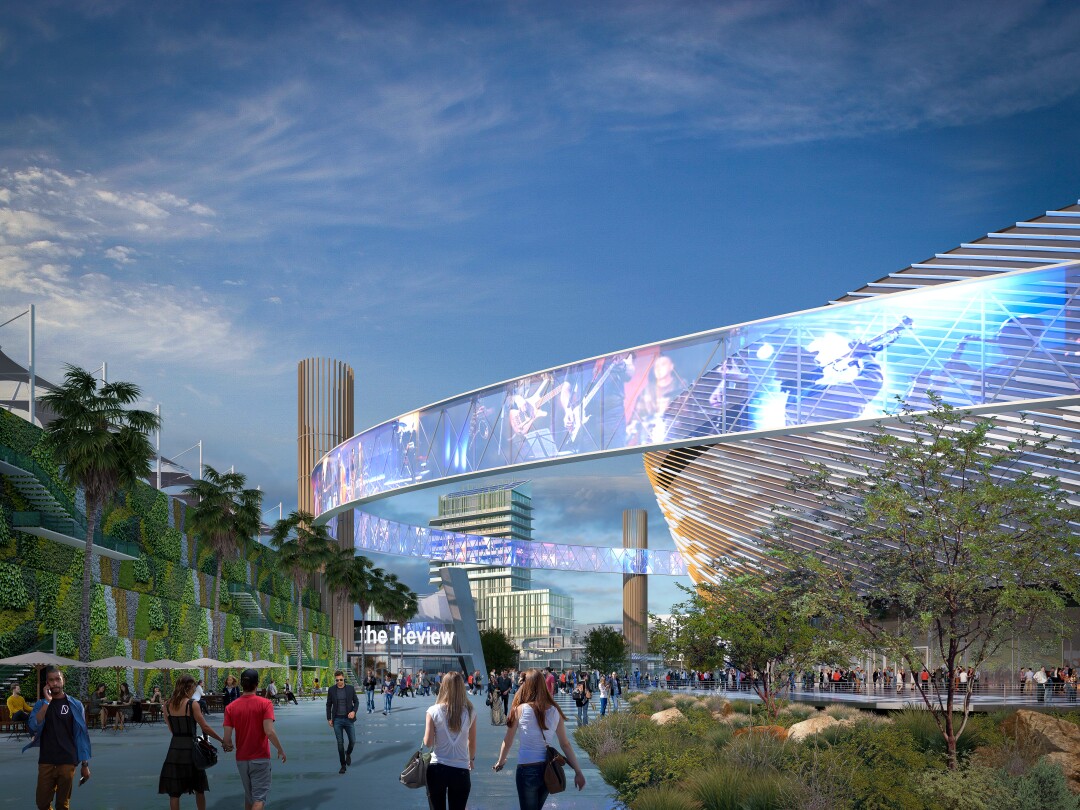 A rendering of the Midway Village+ arena