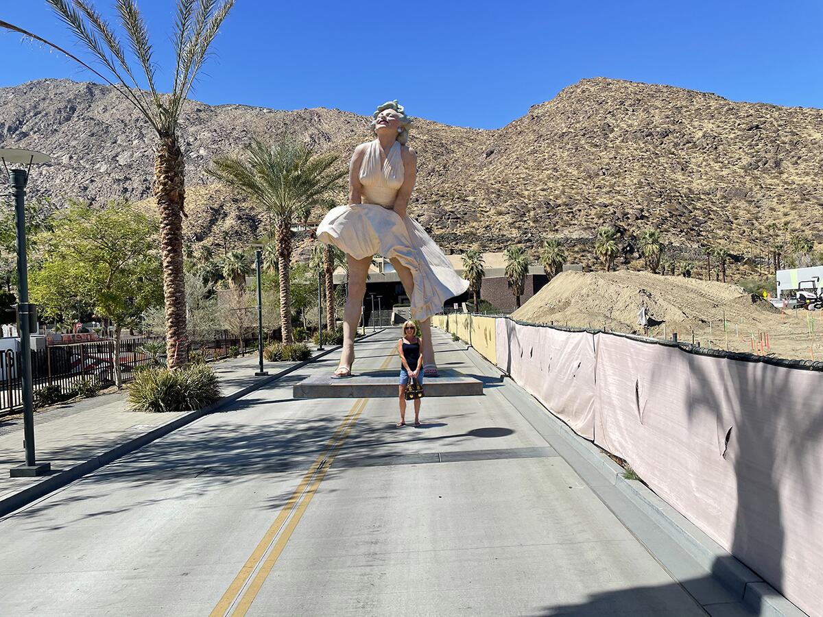 Another view of the "Forever Marilyn" sculpture as opponents say it would appear in front of the Palm Springs Art Museum.