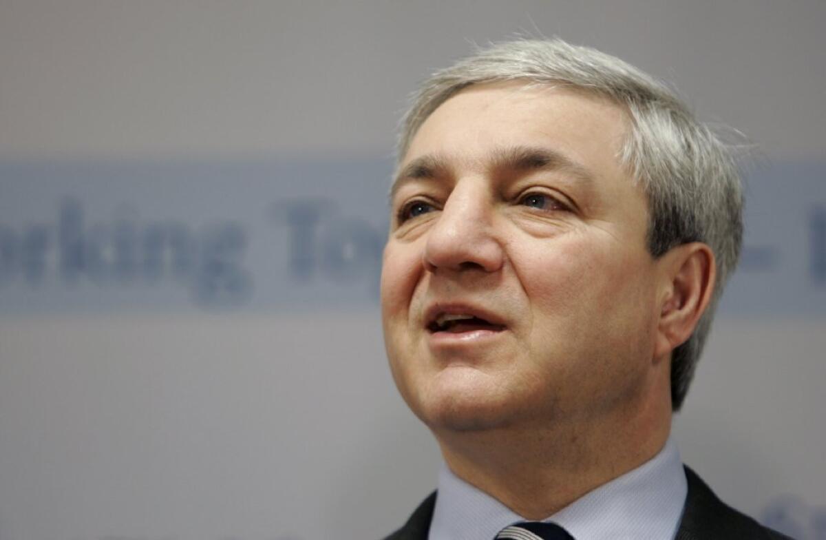 In this March 7, 2007 file photo, Penn State University President Graham Spanier speaks during a news conference.