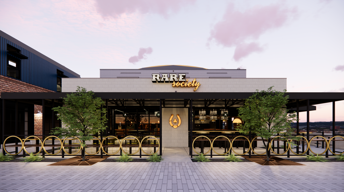 An artist's rendering of the exterior of Rare Society in Solana Beach.