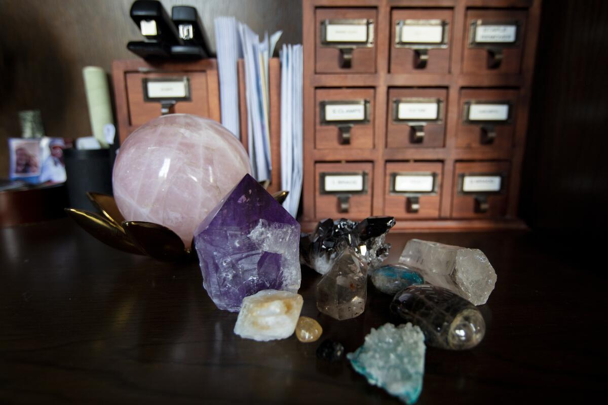 Crystals inside Krista Vernoff's home office 