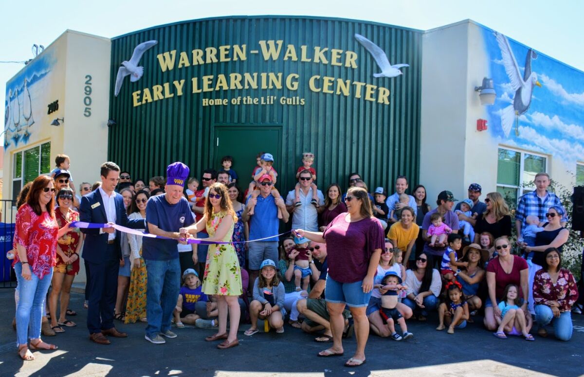 Early Learning Center Opens in Point Loma Warren-Walker School hosted a barbecue, Saturday, Oct. 5 at its new Early Learning Center, 2905 Cadiz St., where families and staff gathered for a ribbon-cutting and to celebrate the new school year. Approaching its 90th anniversary, Warren-Walker School has 400-plus students — infants through 8th grade — and is now accepting applications for the 2020-2021 school year. For more information, visit warren-walker.com or call (619) 223-3663.