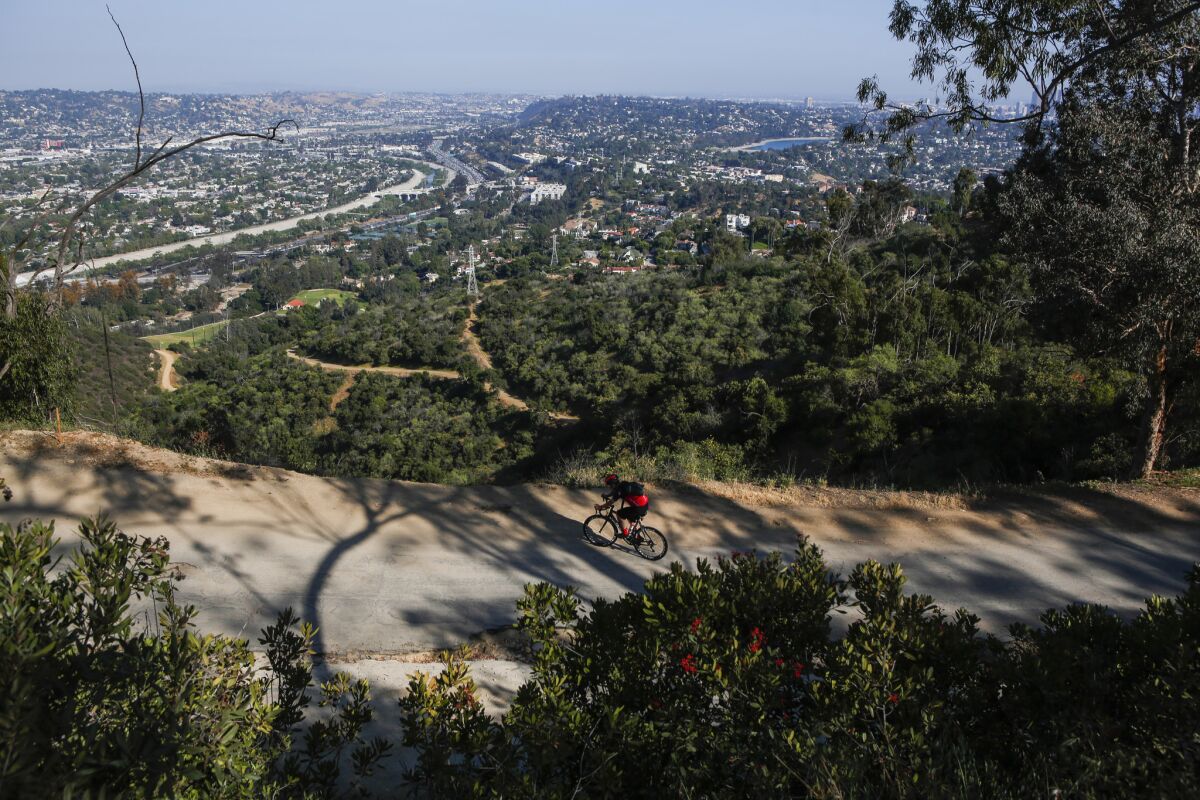 This trail south of Griffith Park offers spectacular views.
