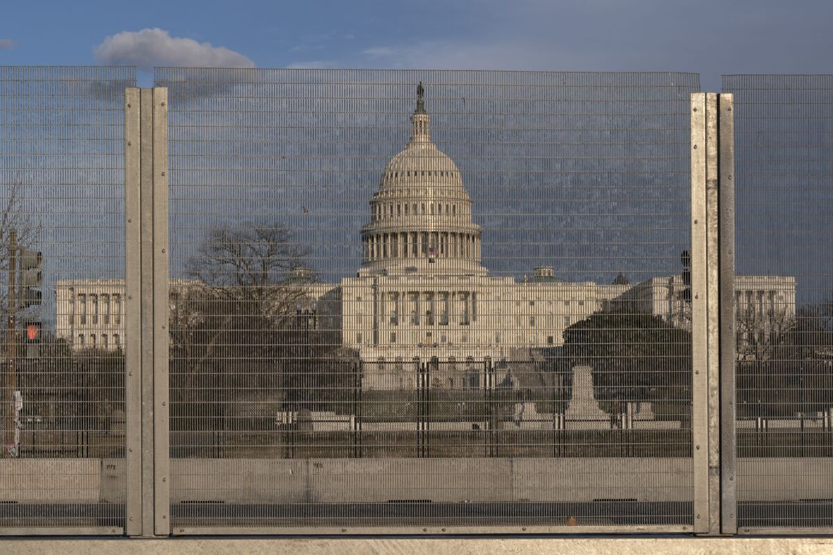 Fence outside the U.S. Capitol.