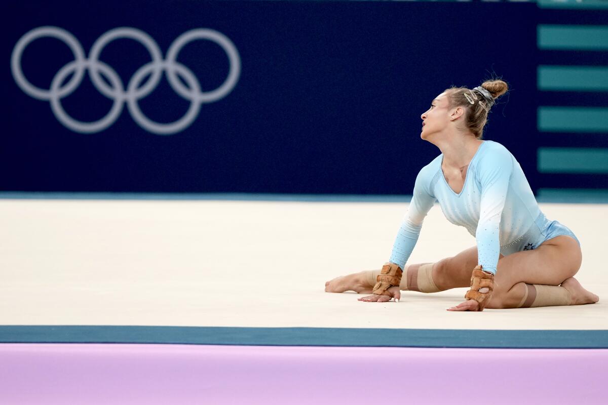 Romania's Sabrina Maneca-Voinea competes during the women's artistic gymnastics individual floor finals on Aug. 5.