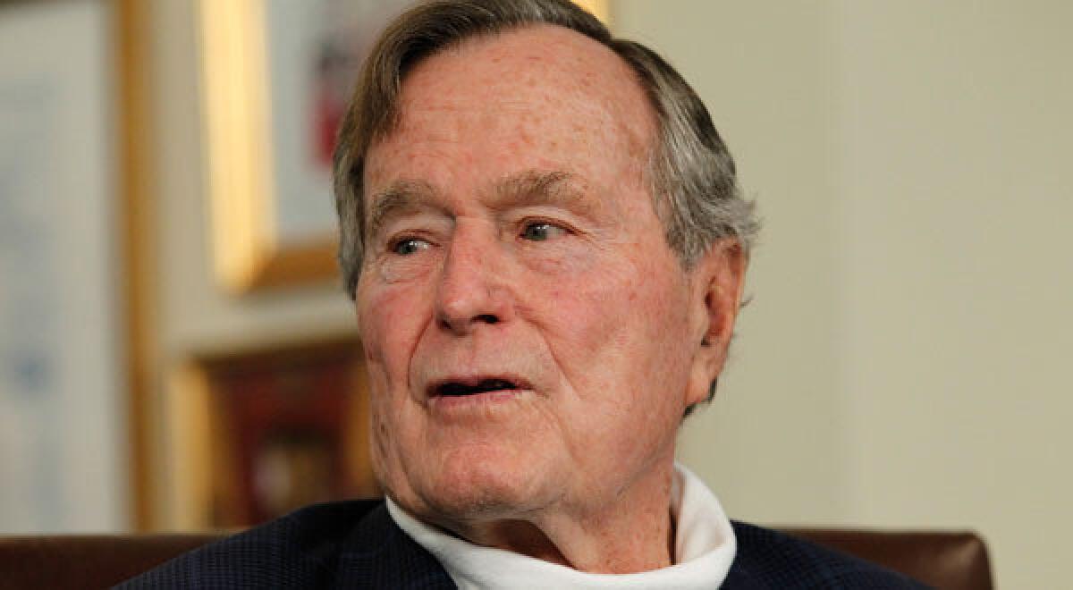 Former President George H.W. Bush has been hospitalized with bronchitis in Houston for six days, his spokesman said.