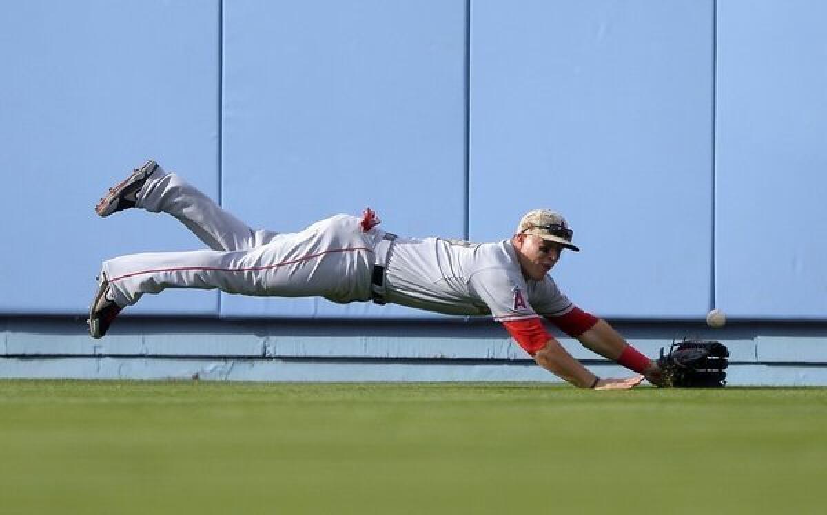 The Angels' Mike Trout is a natural in center field.