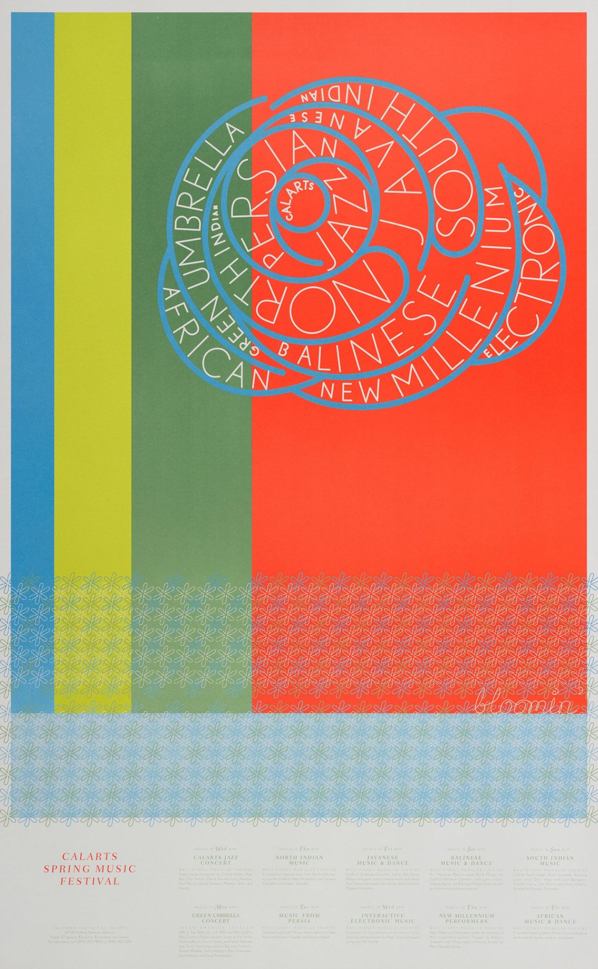 People's Graphic Design Archive CalArts Spring Music Festival (poster) Designer: Caryn Aono 1996