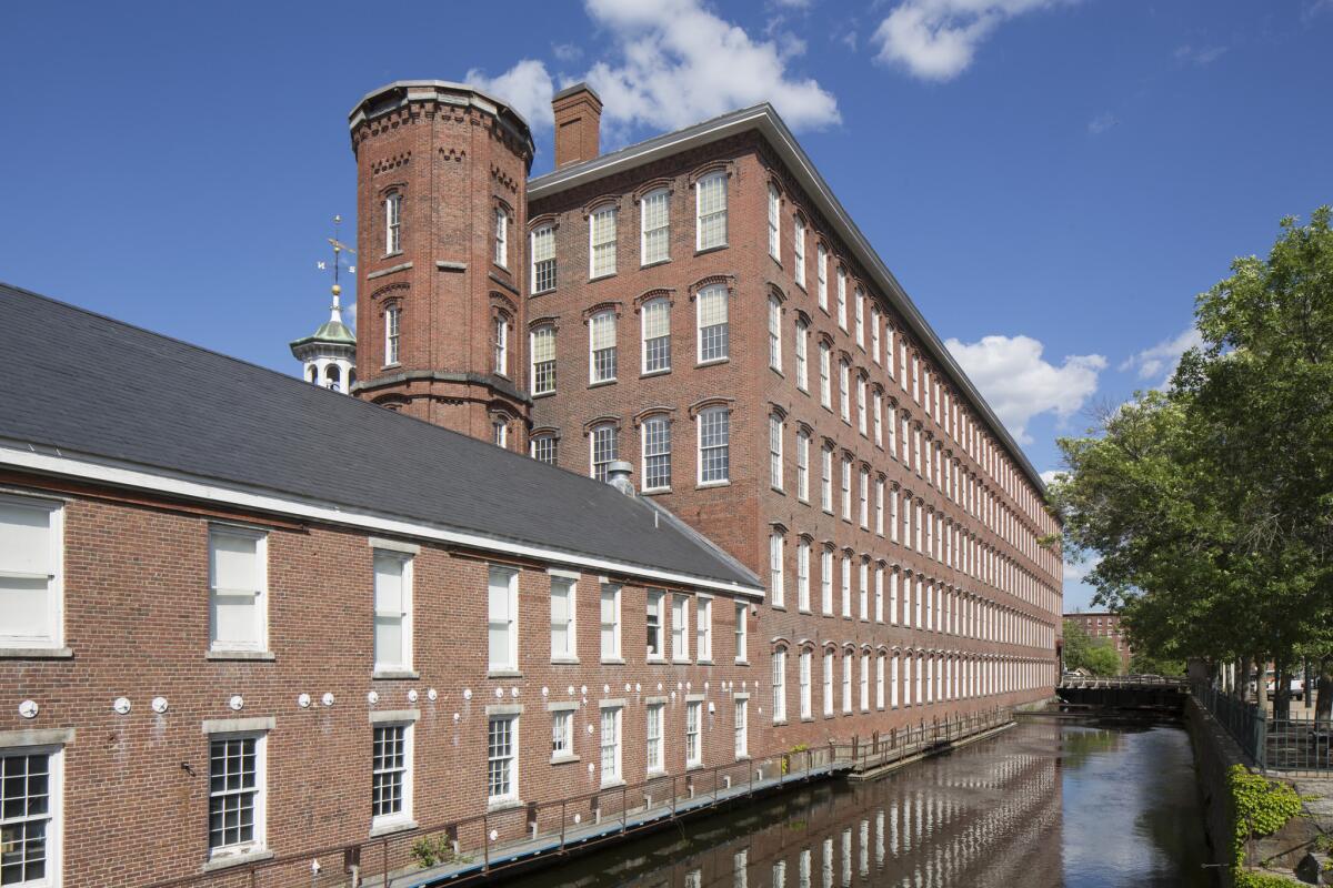 A power canal at Boott Mill, Lowell. Mass., National Historic Park.