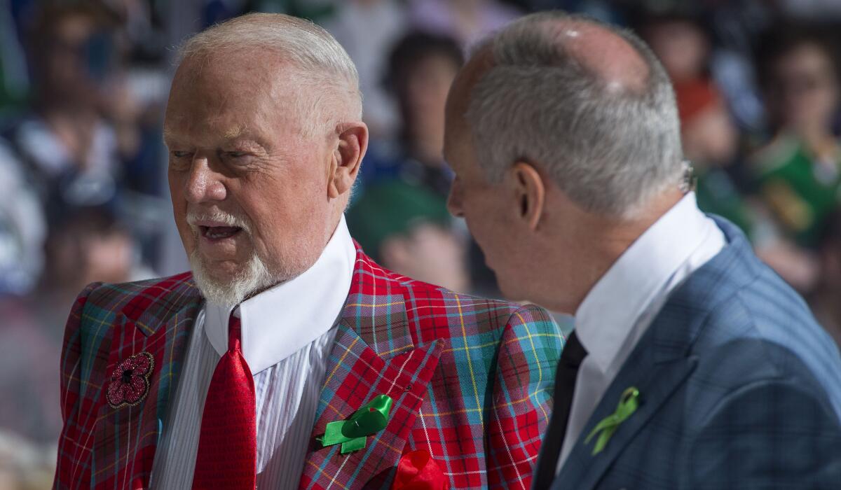 Canadian hockey commentators Don Cherry and Ron MacLean